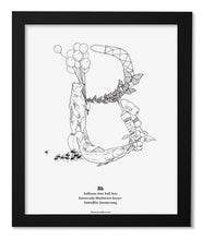 Load image into Gallery viewer, Letter B 8&quot;x10&quot; Print, Black Wooden Frame  ($40)
