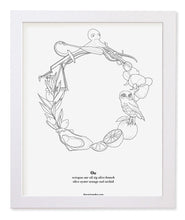 Load image into Gallery viewer, Letter O 8&quot;x10&quot; Print, White Wooden Frame  ($40)
