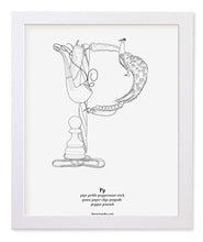 Load image into Gallery viewer, Letter P 8&quot;x10&quot; Print, White Wooden Frame  ($40)
