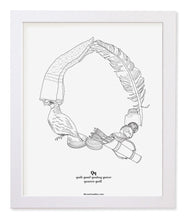 Load image into Gallery viewer, Letter Q 8&quot;x10&quot; Print, White Wooden Frame  ($40)
