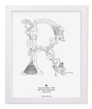 Load image into Gallery viewer, Letter R 8&quot;x10&quot; Print, White Wooden Frame  ($40)
