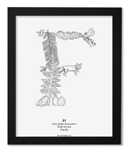 Load image into Gallery viewer, Letter F 8&quot;x10&quot; Print, Black Wooden Frame  ($40)
