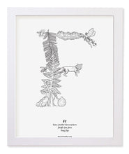 Load image into Gallery viewer, Letter F 8&quot;x10&quot; Print, White Wooden Frame  ($40)
