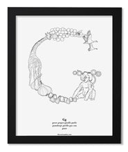 Load image into Gallery viewer, Letter G 8&quot;x10&quot; Print, Black Wooden Frame  ($40)
