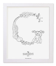 Load image into Gallery viewer, Letter G 8&quot;x10&quot; Print, White Wooden Frame  ($40)
