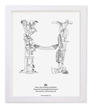 Load image into Gallery viewer, Letter H 8&quot;x10&quot; Print, White Wooden Frame  ($40)
