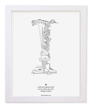 Load image into Gallery viewer, Letter I 8&quot;x10&quot; Print, White Wooden Frame  ($40)
