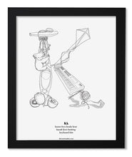 Load image into Gallery viewer, Letter K 8&quot;x10&quot; Print, Black Wooden Frame  ($40)

