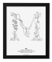 Load image into Gallery viewer, Letter M 8&quot;x10&quot; Print, Black Wooden Frame  ($40)
