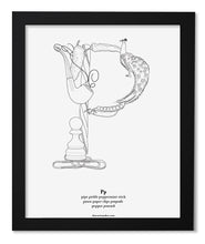 Load image into Gallery viewer, Letter P 8&quot;x10&quot; Print, Black Wooden Frame  ($40)
