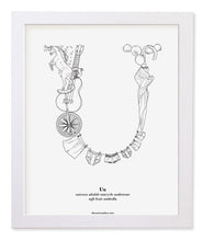 Load image into Gallery viewer, Letter U 8&quot;x10&quot; Print, White Wooden Frame  ($40)
