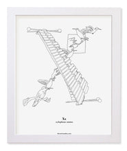 Load image into Gallery viewer, Letter X 8&quot;x10&quot; Print, White Wooden Frame  ($40)
