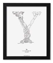 Load image into Gallery viewer, Letter Y 8&quot;x10&quot; Print, Black Wooden Frame  ($40)
