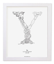 Load image into Gallery viewer, Letter Y 8&quot;x10&quot; Print, White Wooden Frame  ($40)
