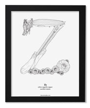Load image into Gallery viewer, Letter Z 8&quot;x10&quot; Print, Black Wooden Frame  ($40)
