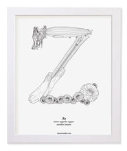 Load image into Gallery viewer, Letter Z 8&quot;x10&quot; Print, White Wooden Frame  ($40)

